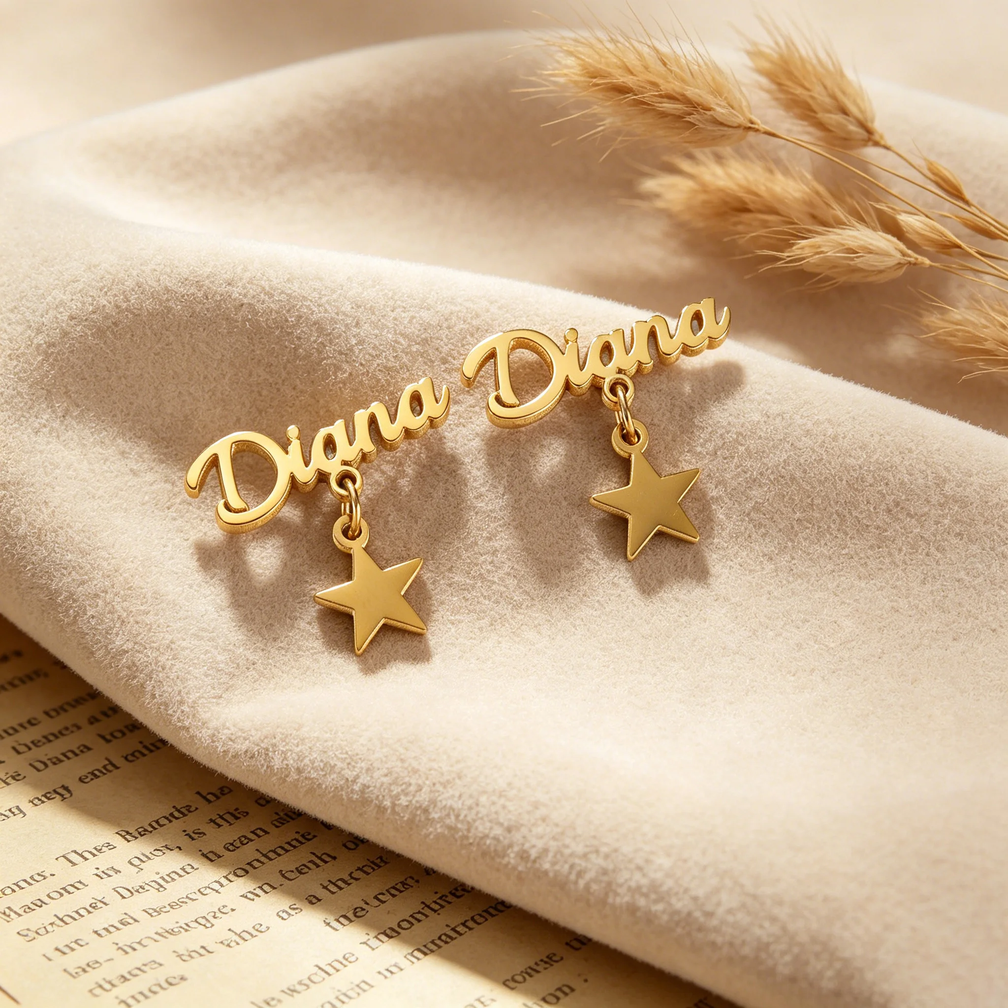 Haiyufly Custom Name Stud Earring for Women Girls Personalized Script Letter Earrings Stainless Steel Mother Kids Jewelry Gift view 5
