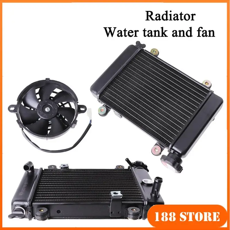 

Water Cooling Engine Cooler Radiator Cooling Kit 12V Fan Fit For 150cc 200cc 250cc ATV UTV Buggy Quad Dirt Bike Accessories