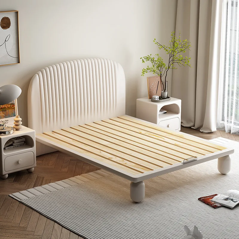 Children's furniture floating bed girls' room solid wood simple bed small boys' bedroom cream wind style single cot