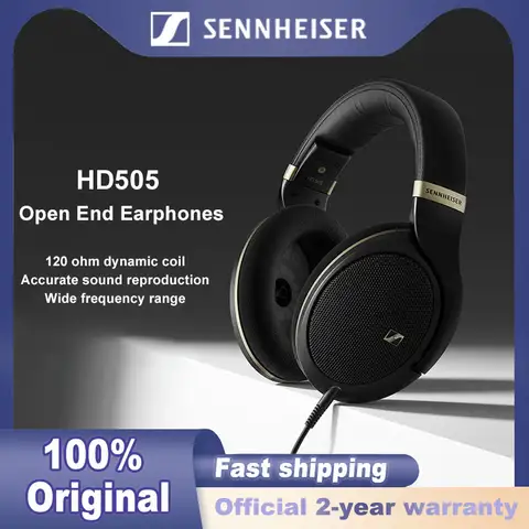 Sennheiser HD 505 Wired Headphones Over Ear with Transparent Sound and Controlled Bass, Enhanced Comfort Studio Headphones for