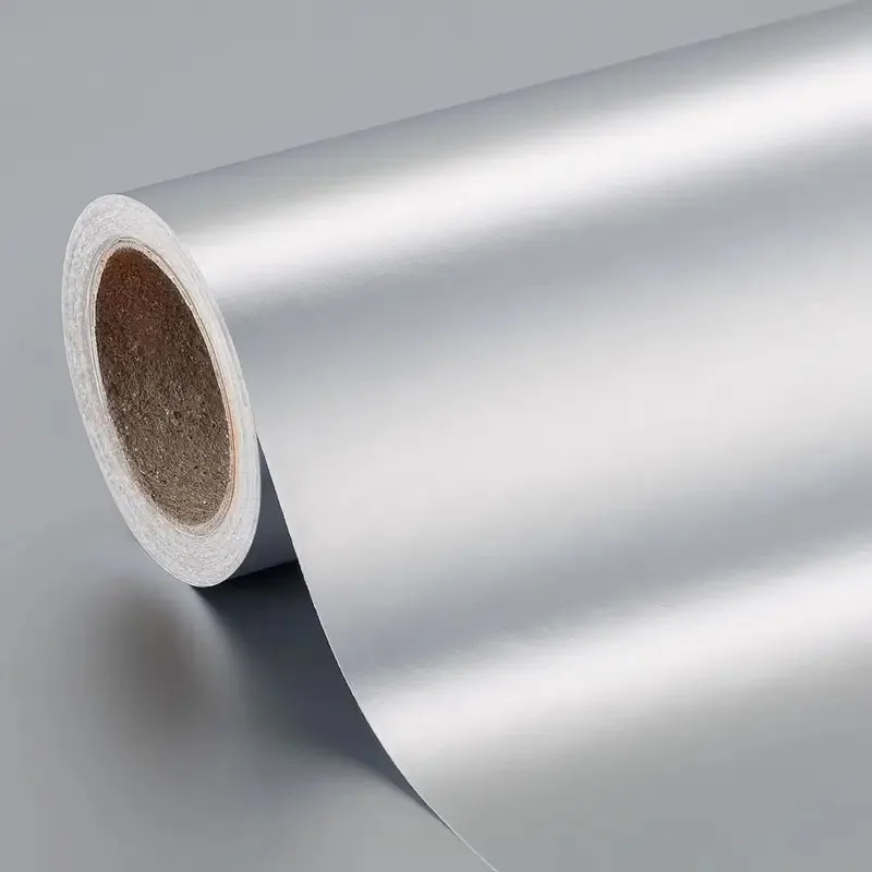 Vinilo Cromado Metálico Mate Plateado Premium para Envolver Vehículos, Adhesivo con Liberación de Aire, Calcomanías Decorativas