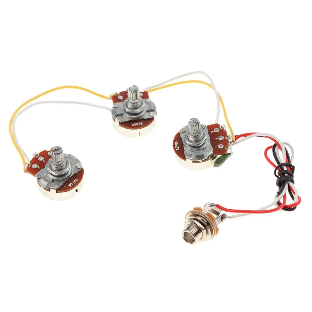 Durable DIY Circuit Wiring Harness A250K B250K Pots+Socket