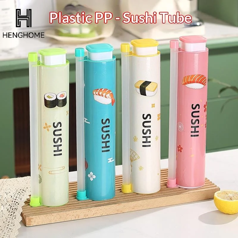 1Set Round Sushi Push Box With Sauce Straw Food Grade Sushi Mold Cone Push Up Paper Bucket Packaging Paper Box Bento Accessories