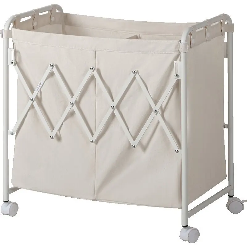 

Foldable Nordic household grid classification removable storage basket sofa side wheel storage basket bathroom laundry basket