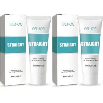 60ml + 60ml 단백질 교정 헤어 스트레이트닝 크림 빠른 스무딩 콜라겐 헤어 스트레이트닝 크림, 여성 살롱 제품