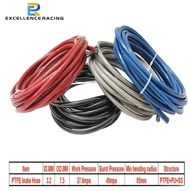 Motocykl AN3 5 m/partia pleciony przewód hamulcowy PTFE ze stali nierdzewnej przewód hamulcowy FLUID hYDRAULIC przewód hamulcowy PTFE gaz olej rura paliwowa