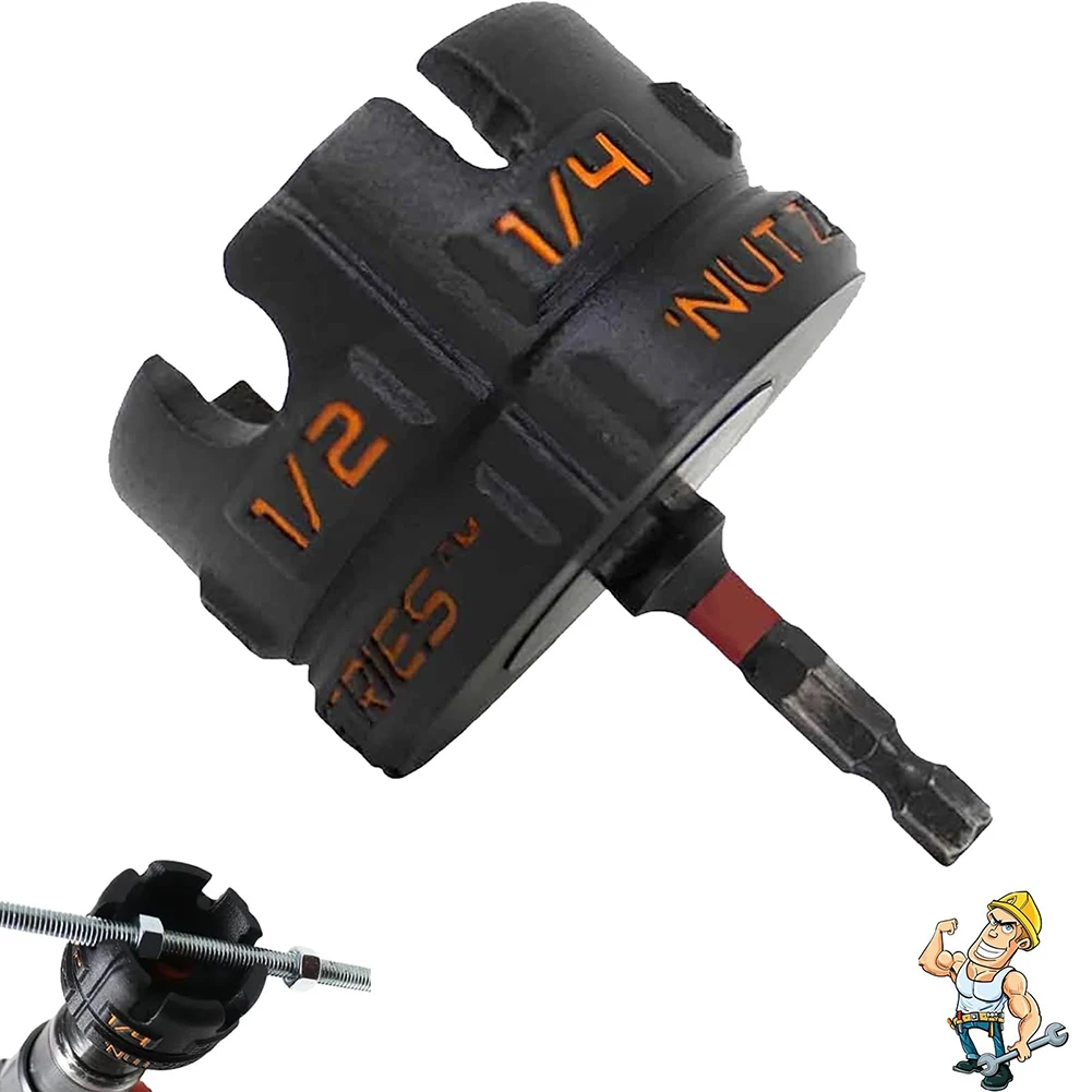 Nut Zip Drill Attachment Multifunction Slotted Wing Nut Spinning Drive Kit Portable Bolt Extractor Tool for Conduit Racks