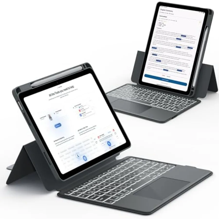 

for iPad 11th A16 2025 /10th(2022) Generation Case with Keyboard Smart Trackpad 15-180 Adjustable Case with Pencil Holder 7 Col
