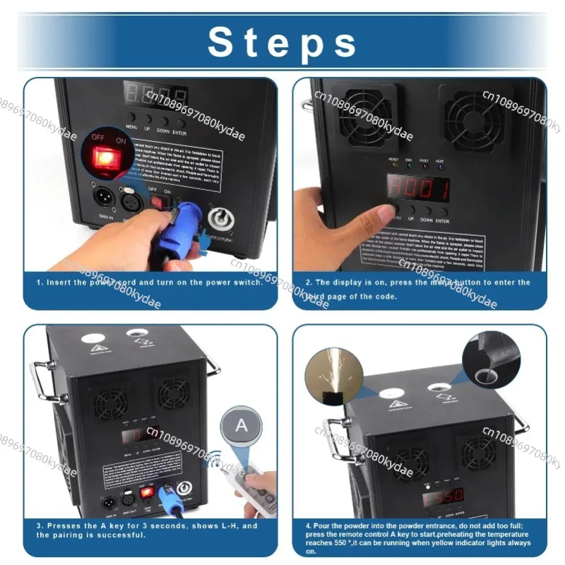 600W Cold Sparks Machine Flightcase Indoor Outdoor DJ Party Wedding Stage Equipment Wireless Remote Firework Machine