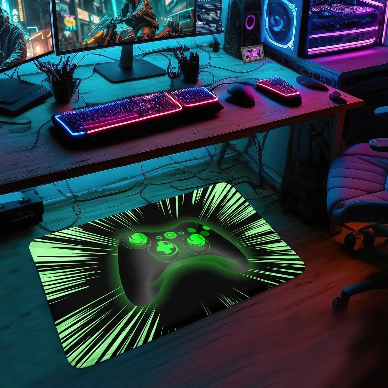 سجاد ألعاب مع وحدة تحكم وتصميم لوحة ألعاب، سجادة ألعاب غير قابلة للانزلاق لغرفة نوم الأولاد وسجادات ديكور المنزل