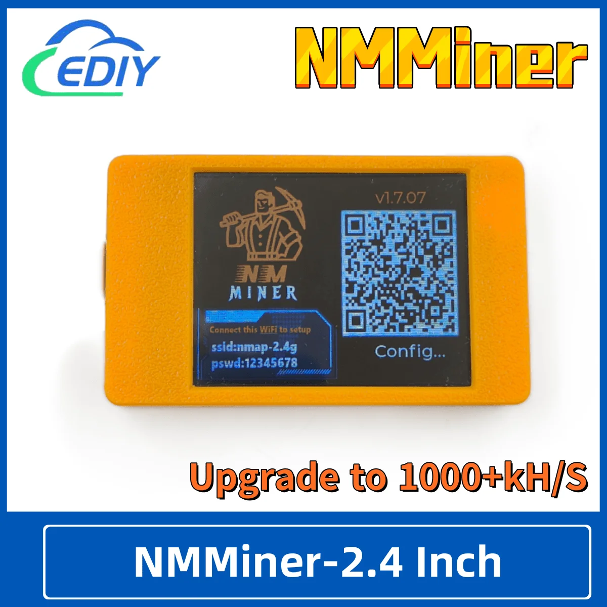 NMMiner NerdMiner V2 Hashrate 1000KH/s Lucky Miner ESP32 Tela Inteligente de 2,4 polegadas Crypto Solo Lottery Bitcoin ESP32-2432S028R