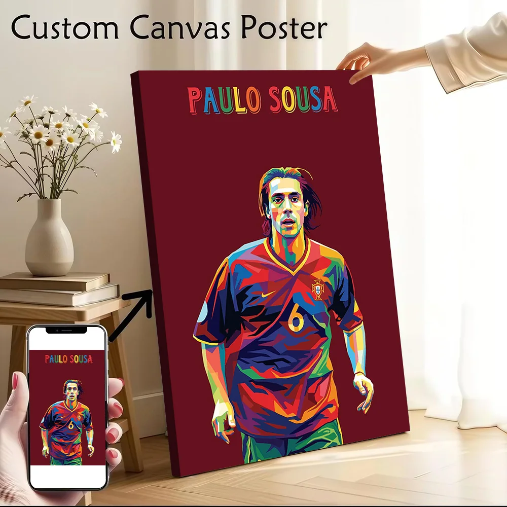 Póster de lienzo con retrato de arte Pop de Paulo Sousa, arte de pared personalizable, imagen impresa de alta calidad para decoración moderna del hogar y dormitorio