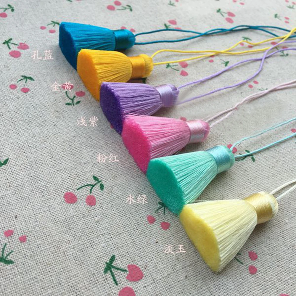 2/5/10/20pcs 5cm Silk Tassel Fringe DIY Craft Tassels Fringe Trim Curtains  DIY Jewelry Wedding Home Decor tassels for crafts