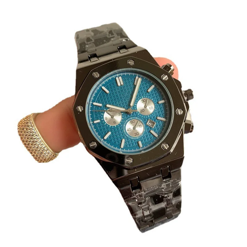 2025 AP Royal Oak Reloj de negocios de lujo para hombre Acero inoxidable Cristal de zafiro Movimiento automático Cronógrafo resistente al agua Fecha