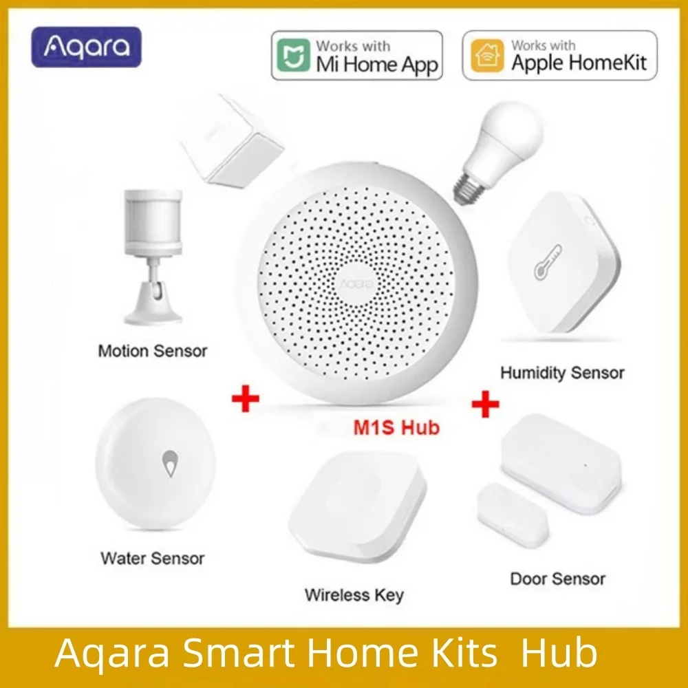 Aqara Smart Home Kits Zigbee Gateway Hub M1S Wireless Switch Lamp Door Motion Temperature Sensor for Mihome Homekit