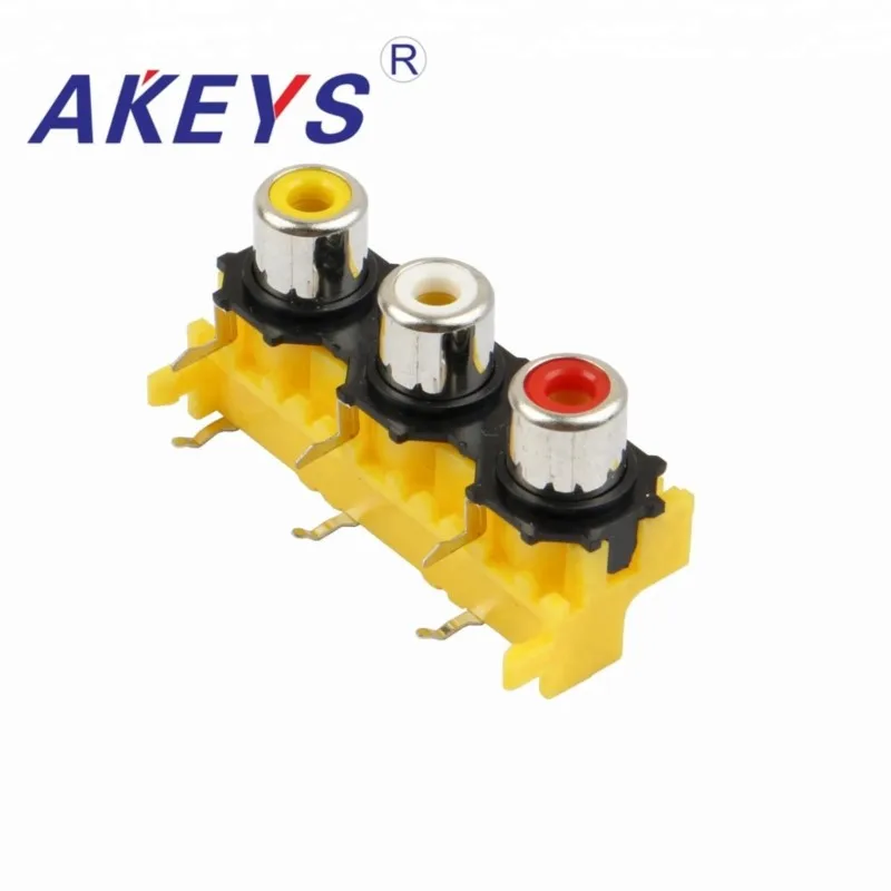 10PCS AV3-8.4-14A PCB Mount AV Concentric Outlet 3 RCA Female Audio Socket