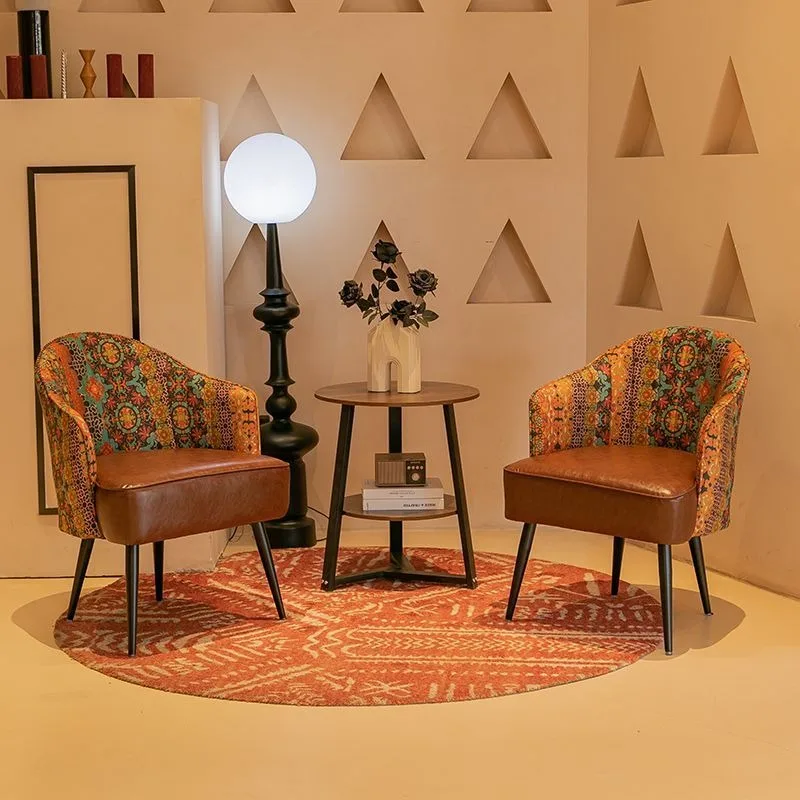 Balcony table and chair combination three-piece set single sofa chair