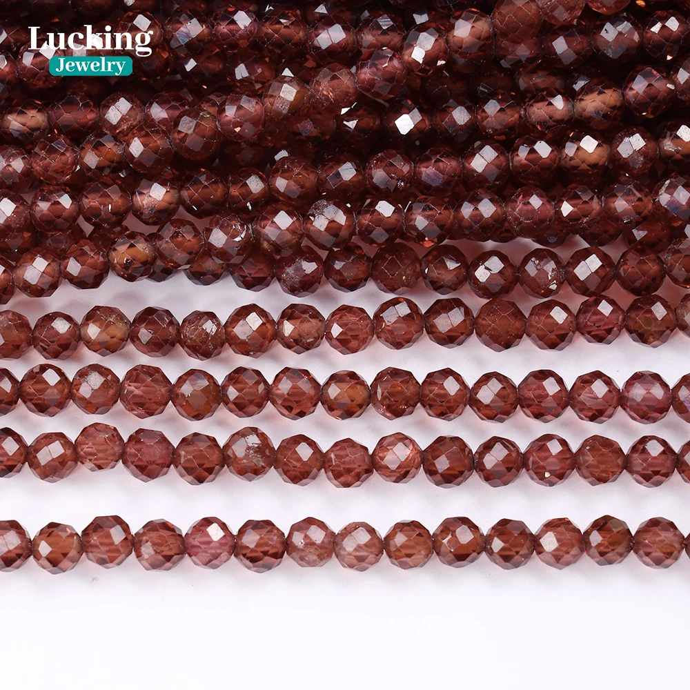 

Rare Natural Champagne Garnet Faceted Beads 3-4mm Super Beautiful Gemstone for Jewelry Making Healing Crystal Crafts
