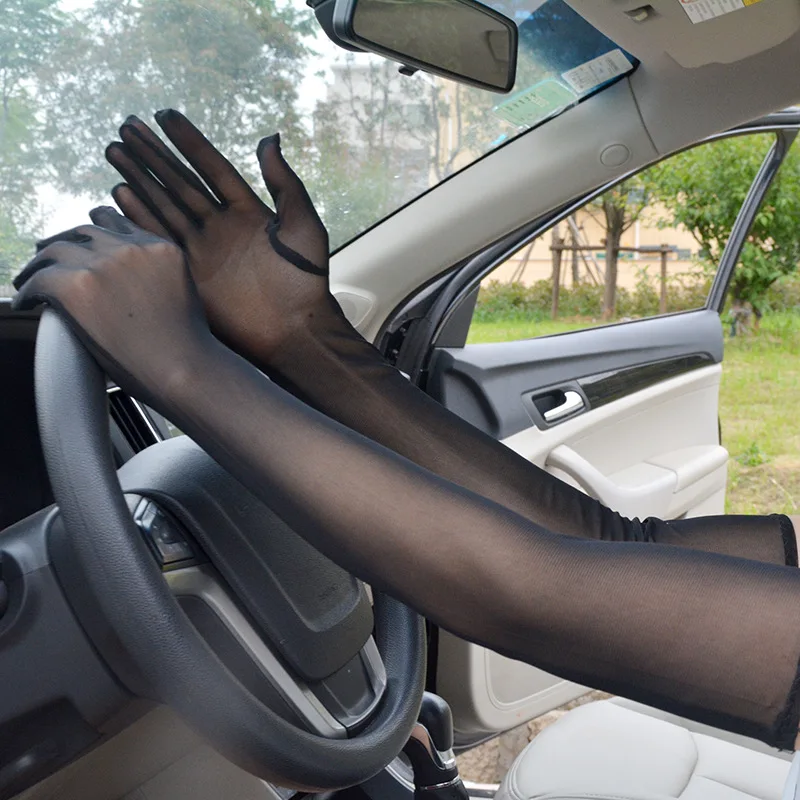 

Women Black Long Gloves Classic Opera Over Elbow Mittens Stretch Finger Wedding Sexy Driving Elasticity Breathable Accessories
