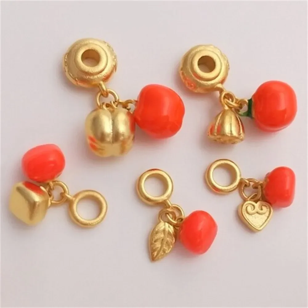 

Sha Jin's Good Deeds Go Hand in Hand, Everything Goes Smoothly Persimmon Pendant Bracelet Necklace Red Rope Woven DIY Accessory