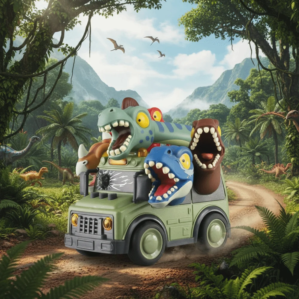 

Dinosaur Theme Toy Car Model Ocean Theme Sound Effects Inertia School Bus Light Effects Animal Theme Kids Toy Early Educational