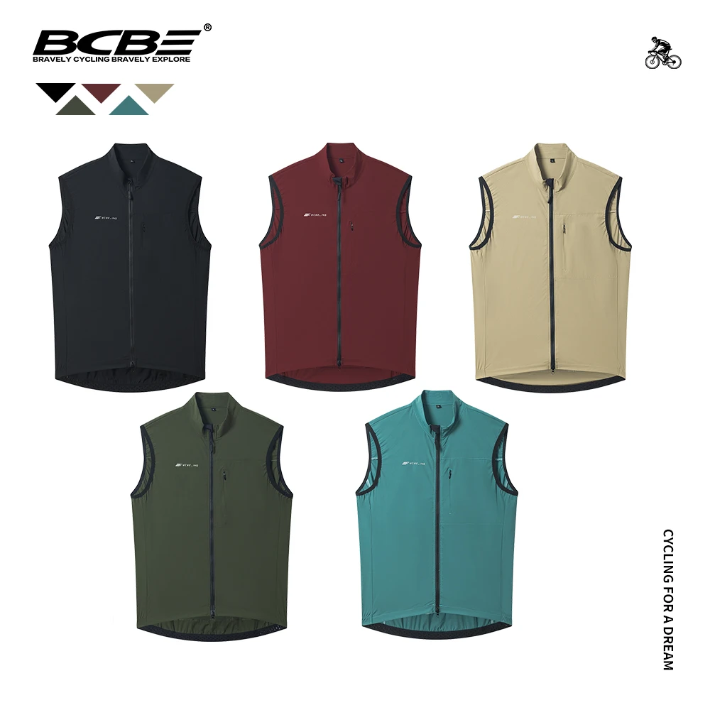 

BCBE New Cycling Vest With Chest Pocket Top MTB Road Bicycle Gillet Windbreaker Lightweight Riding Clothes Sleeveless Jacket