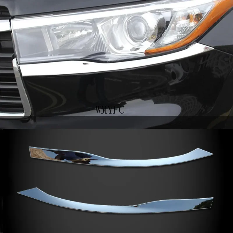 Fit For Toyota Highlander KLUGER 2015 2016 2017-2018 Car Styling ABS Chrome Front Rear Head Lamp Light headlamp Eyelid Trim