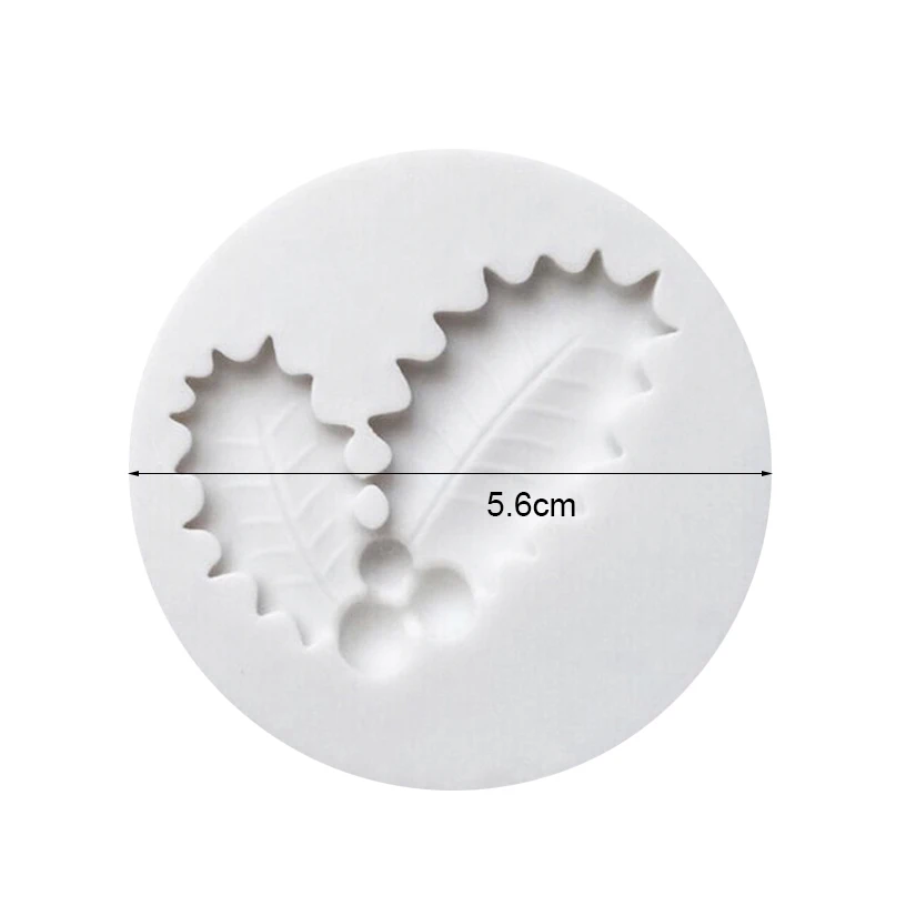 Holly Berry Weihnachten Silikon Sugar craft Form Harz Werkzeuge Cupcake Backform Fondant Kuchen Dekorations werkzeuge – Detail 9
