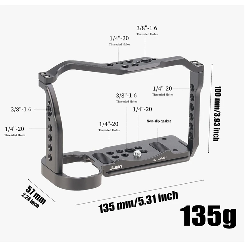 Jlwin สําหรับ Sony ZV-E1 กล้องขยายกรอบชุดถ่ายภาพแนวตั้ง Handle CAGE กล้องใช้งานง่าย
