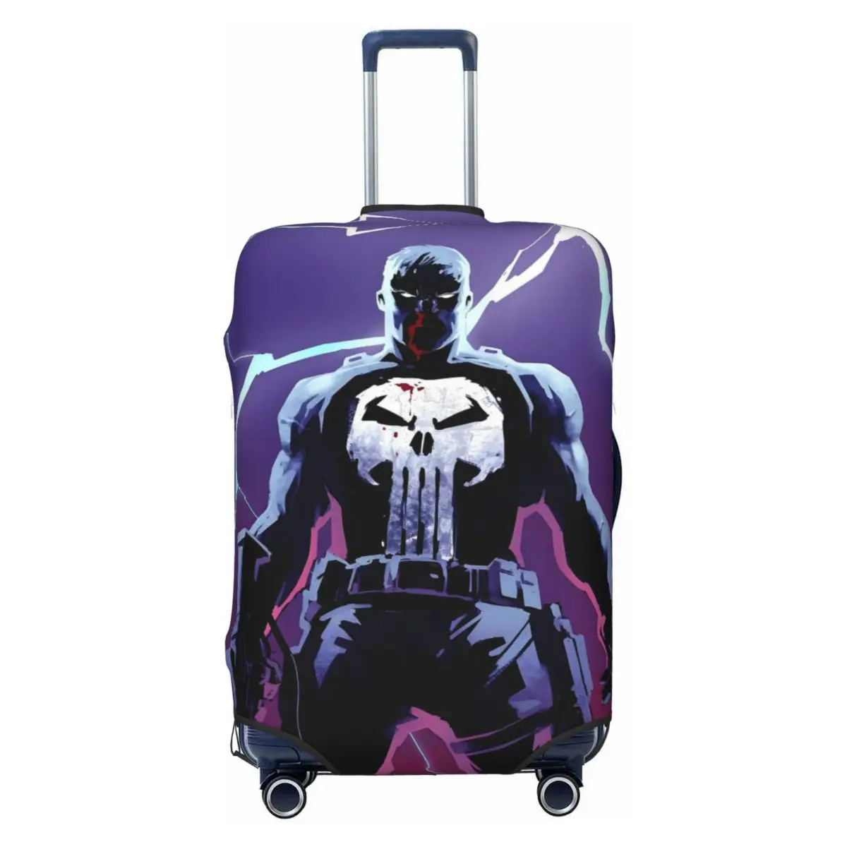 

Custom Punisher Trendy Superhero Luggage Cover Protector Cute Skull Symbol Travel Suitcase Protective Cover for 18-32 Inch