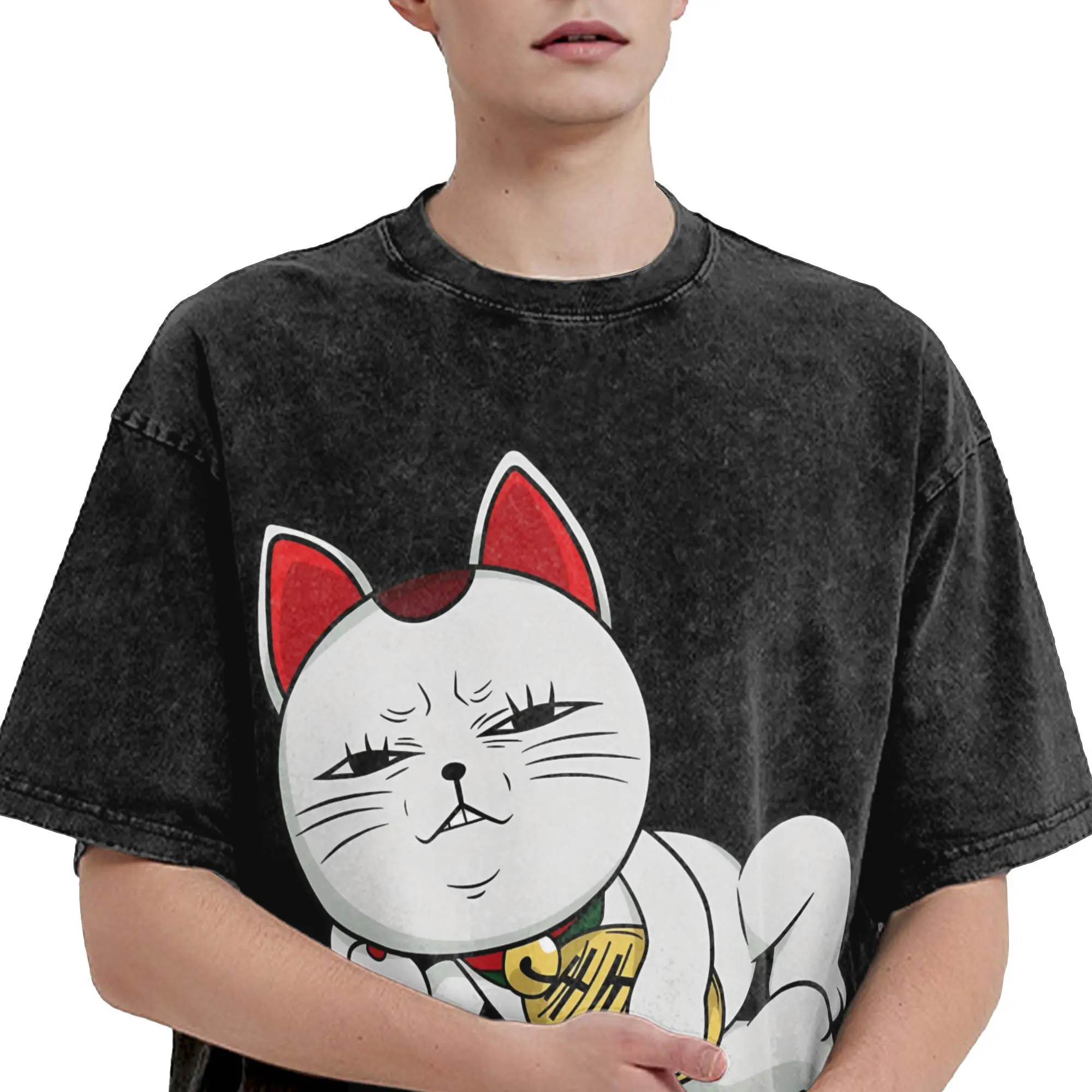 DanDaDan Magliette da uomo in puro cotone moda per uomo T-shirt colletto tondo maglietta manica corta abbigliamento unico