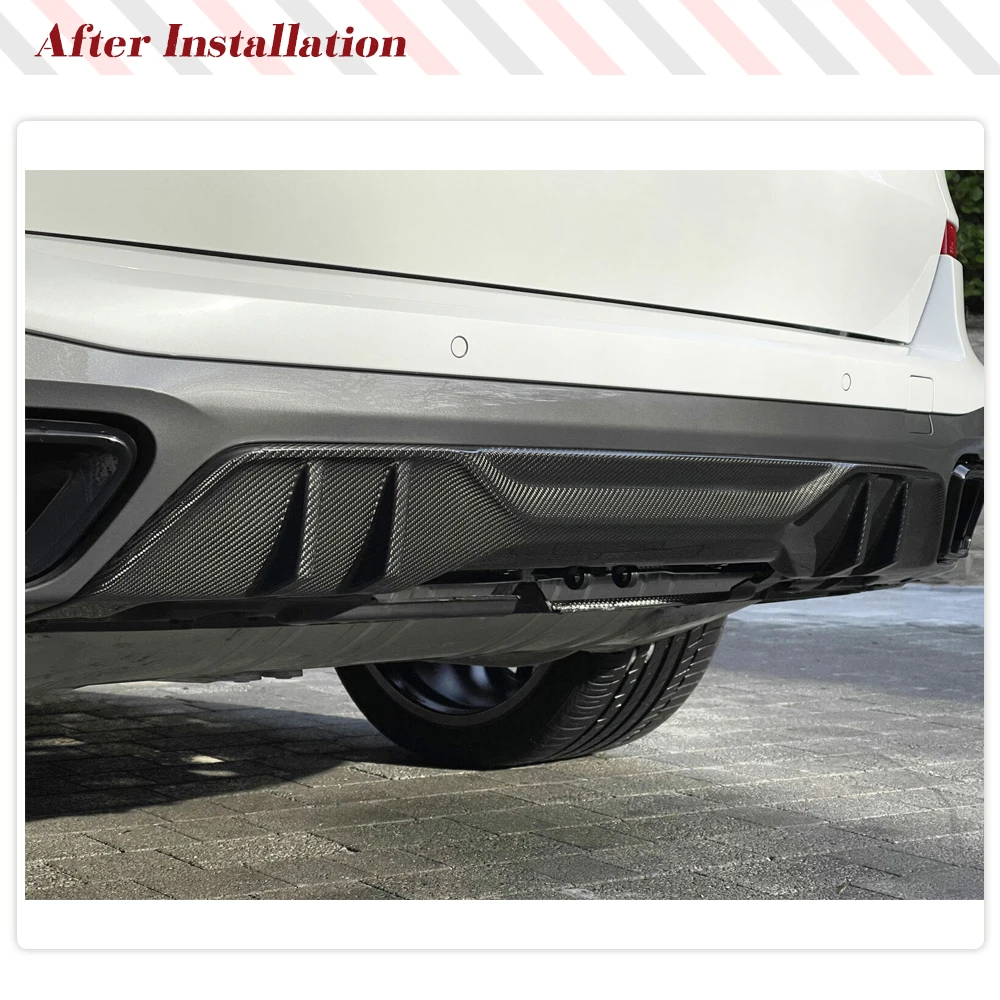 Dry Carbon Rear Bumper Diffuser Lip Spoiler for BMW X5 G05 M Sport 2019 2020 Car Rear Bumper Diffuser Lip Spoiler Apron