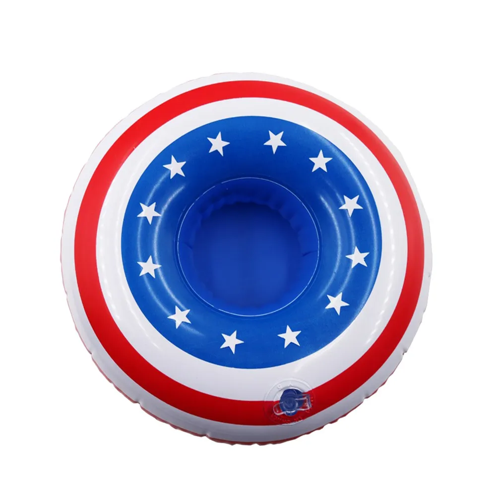 6Pcs Inflatable Cup Holders American Flag Placemat Anti Slip High Temperature Resistant Party Table Decorative Heat