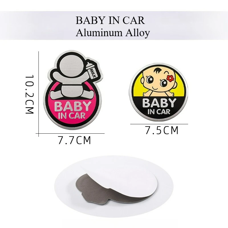 Zdjęcie 4: Wysokiej jakości naklejki ostrzegawcze na samochód z metalu 3D, ze stopu aluminium, BABY IN CAR, osłona na rysy, dekoracja DIY, akcesoria samochodowe