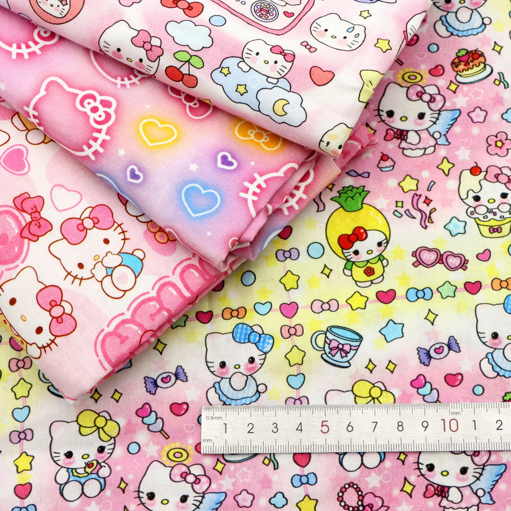 

50*145cm Patchwork HelloKitty Star 100% Cotton Fabric For Tissue Sewing Quilting Fabrics Needlework Material DIY Handmade