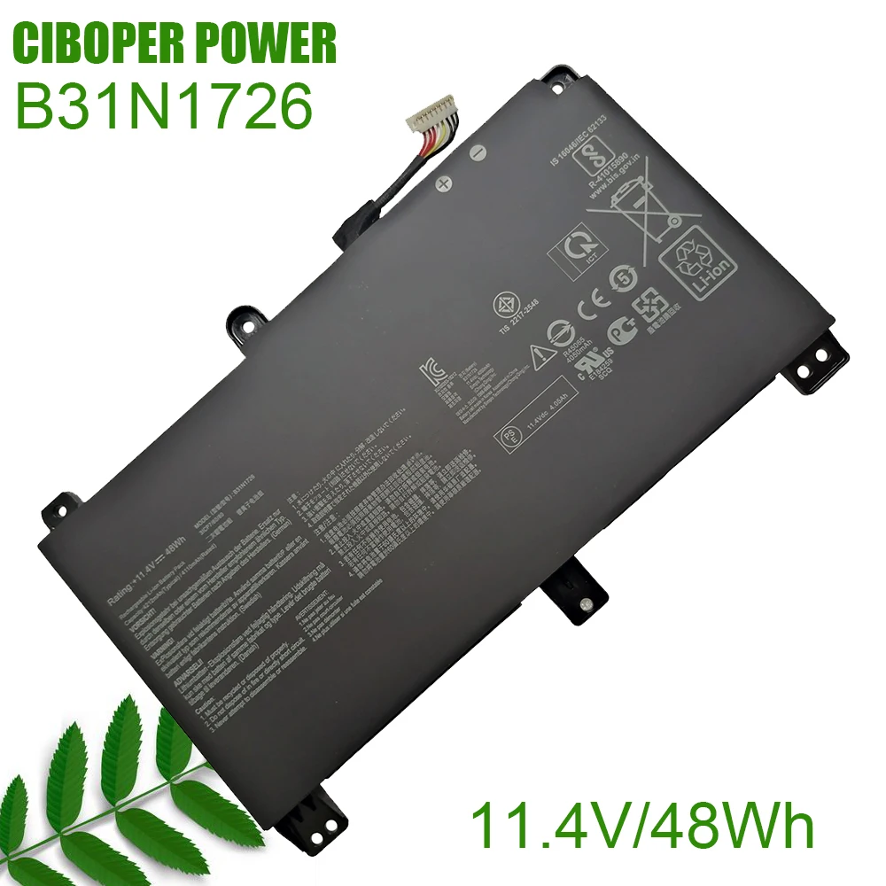Laptop Battery B31N1726 B31BN91 11.4V/48WH For A15 FA506IU A17 FA706II FX80 FX80G FX80GM FX86FE FX504GD FX504GE FX505DT FX505DV