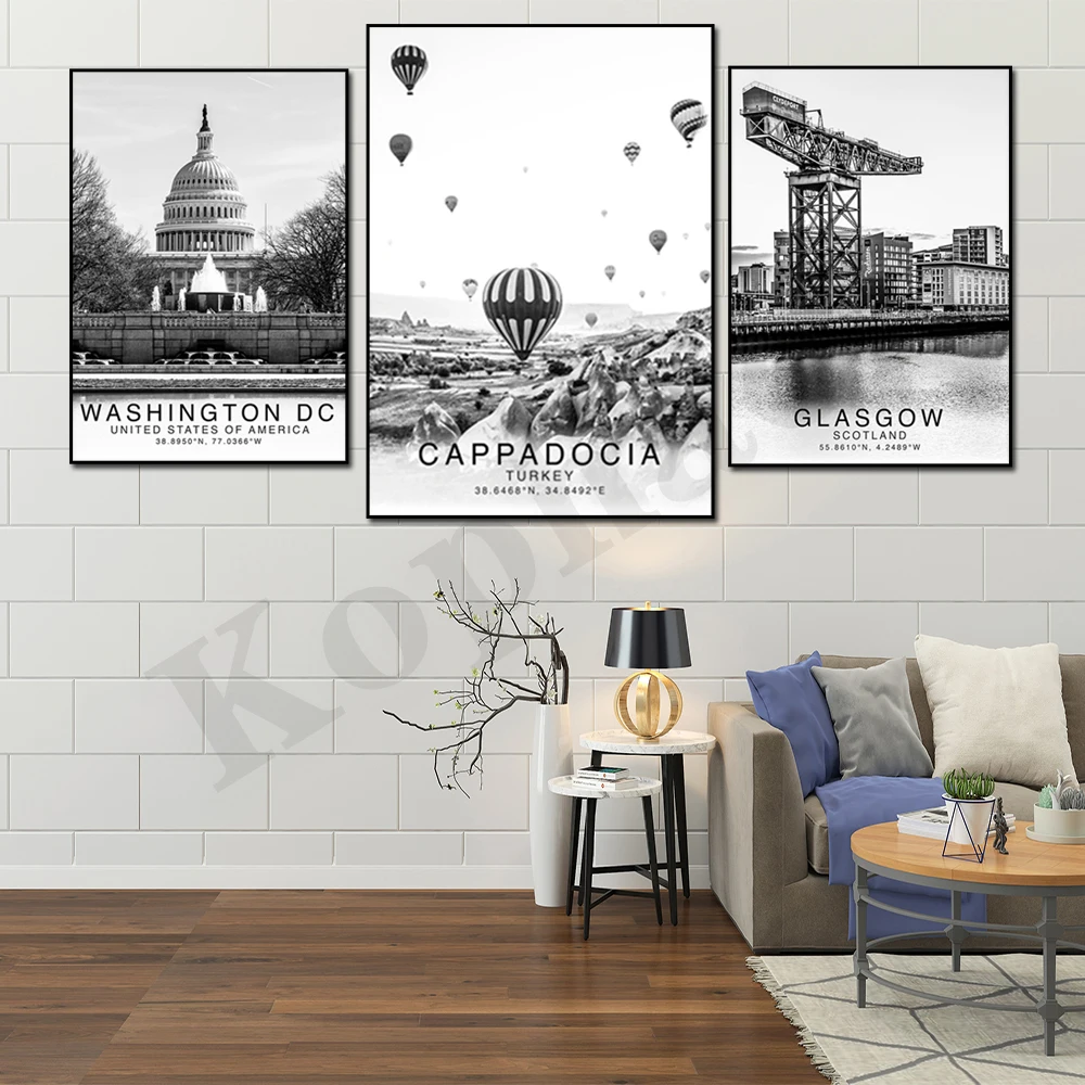 Dresden Cappadocia Cancun Cairo Bologna Washington Birmingham Glasgow Urban Minimalist Travel Art Poster