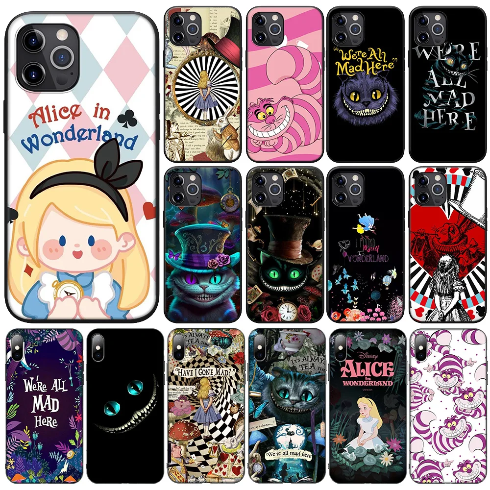 F-7 Alice in Wonderland Cat Phone Case for Samsung Galaxy A41 A42 A71 A72 A73 J2 J4 J5 J6 J7 J8 A6 A7 Plus 2018