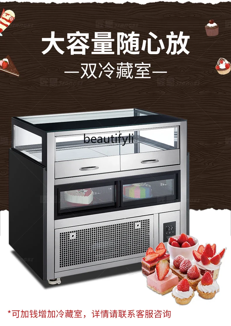 Display cabinet Commercial dessert West Point cake Refrigerated cabinet Air-cooled single-layer right-angle boutique cabinet