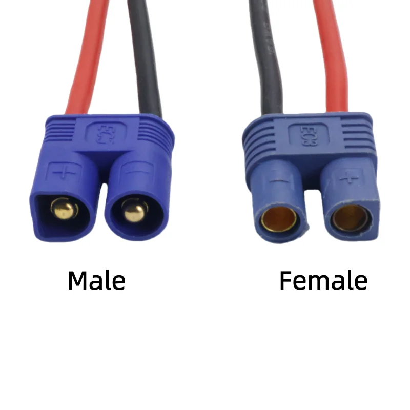 EC3 Male Female Bullet Connector Plug Pigtail Cable 10cm 16AWG Silicone Wire for RC Lipo Battery FPV Car Boat