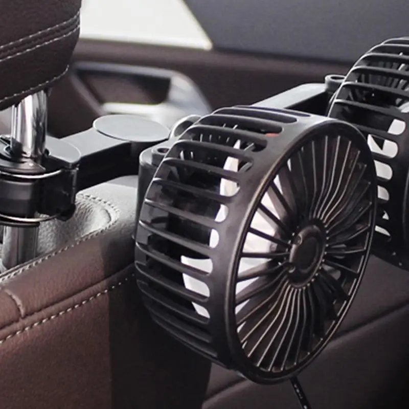 

Car Fan For Back Seat Head USB Car Seat Fan 360 Rotatable Car Rear Headrest Fan 3 Speeds With Clip For Vehicles SUV RV
