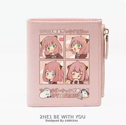 Cartera de Anime Spy Family Anya Forger, monedero de PU, tarjeta, moneda, cremallera, regalo de Cosplay, B296