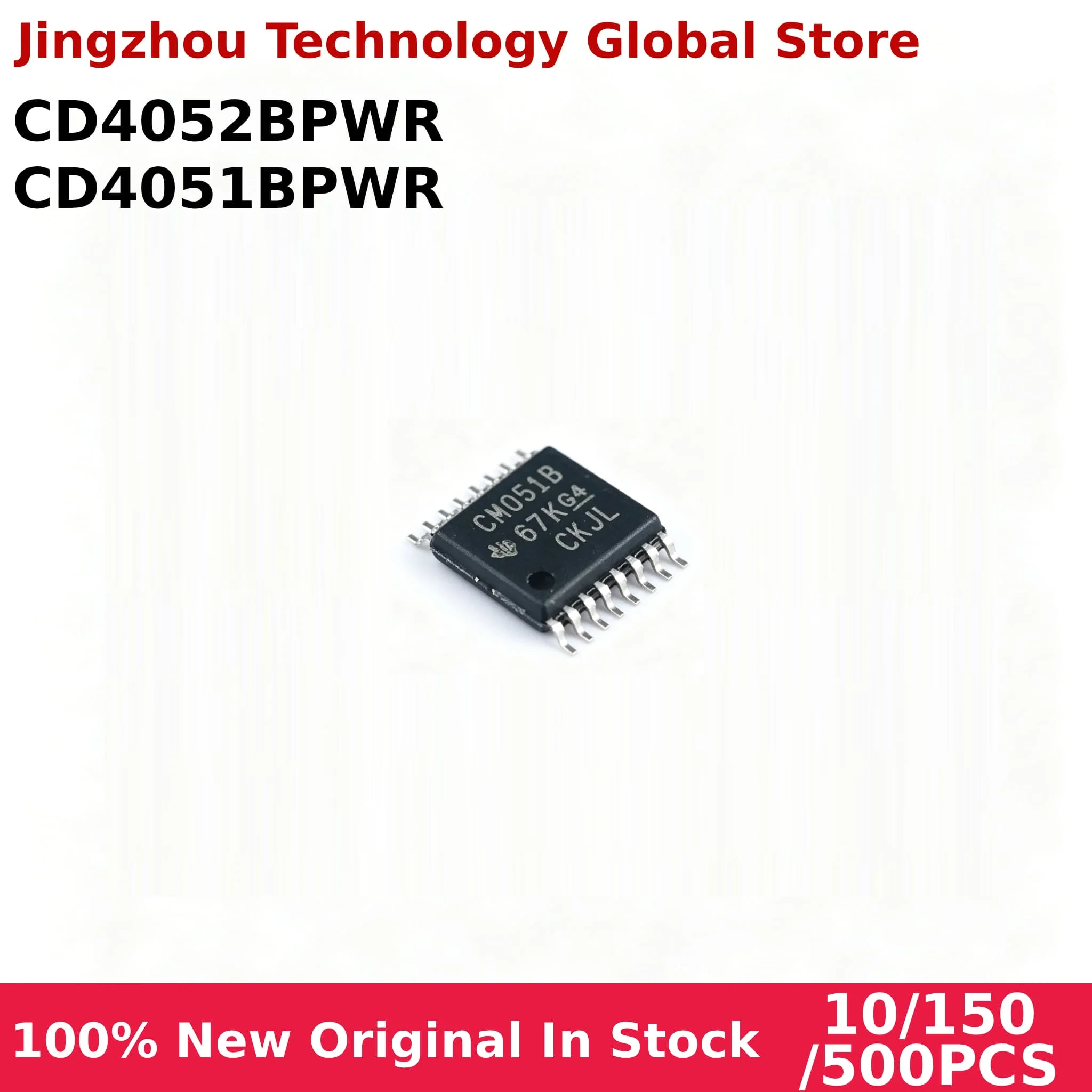 100% New 10/150/500PCS CD4051BPWR CD4052BPWR CM051B CM052B sop-16 In Stock Wholesale