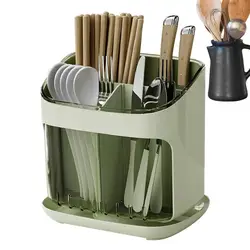 Stainless Steel Kitchen Utensil Holder Drying Rack Silverware Organizer Holder Draining Storage Rack For Tableware Fork