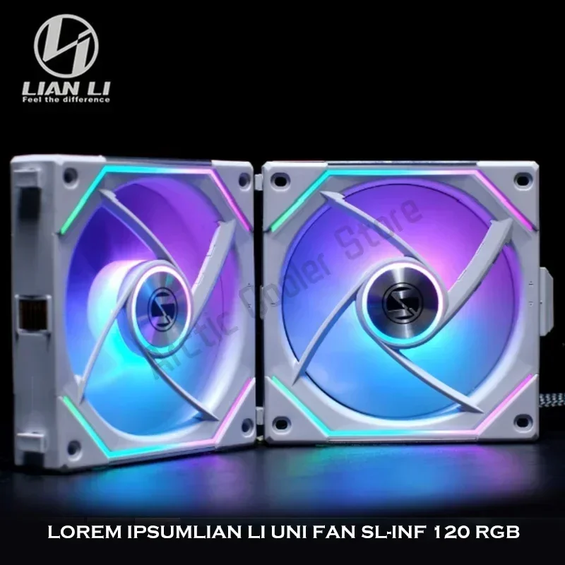 LIAN LI UNI FAN cermin SL-INF SL120 Evolution, cermin pendingin 12cm RGB Daisy-Chain l-connect 3 tanpa kabel, paket tunggal