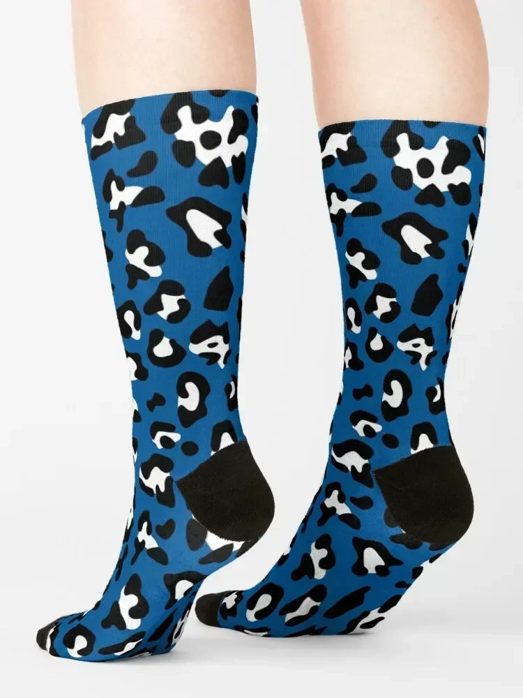 Blue Cheetah Print Socks snow Running Climbing sheer Women's Socks Men's