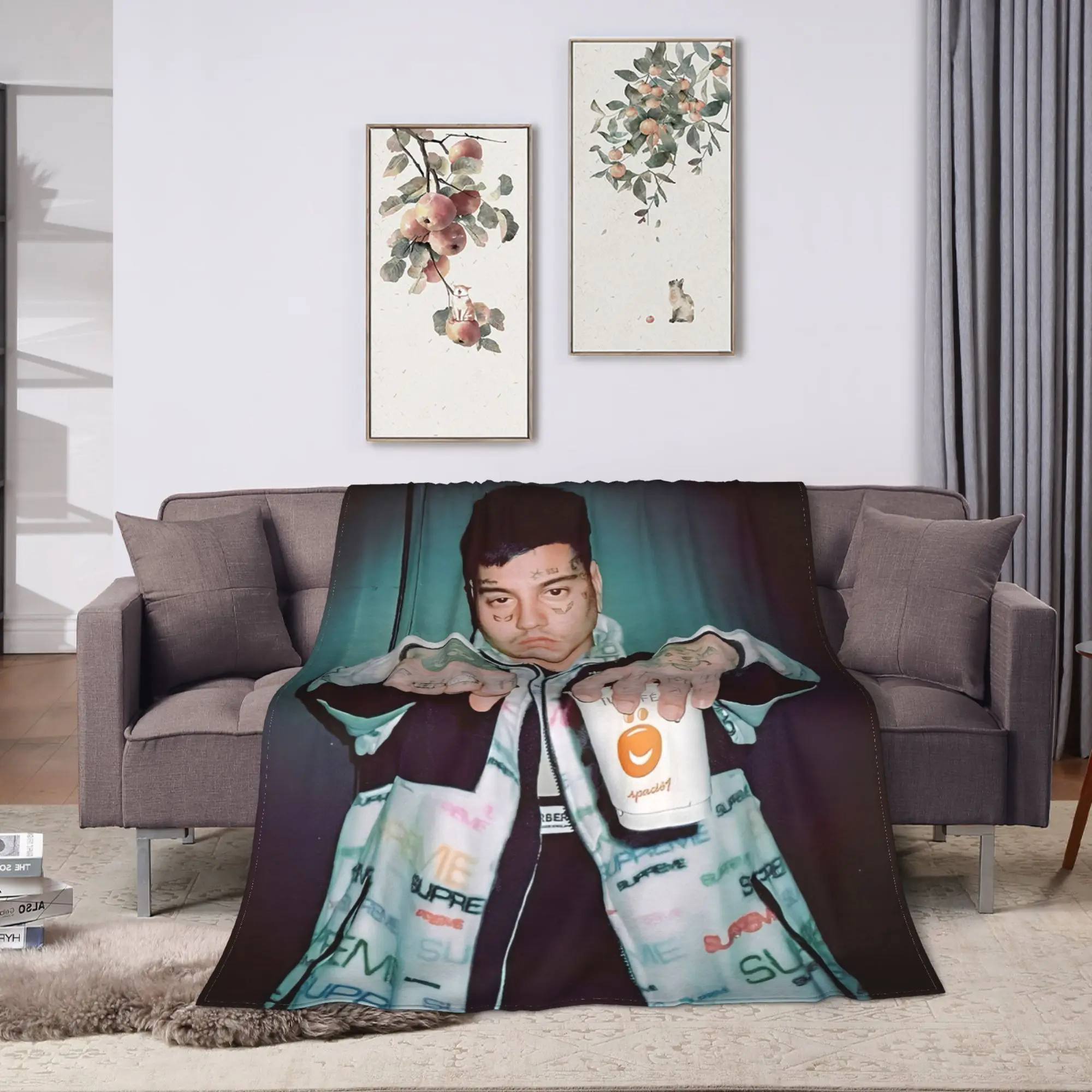 DUKI Rock Singer Blankets  Travel Flannel Throw Blanket For Couch Chair Sofa Bed Warm Soft Design Bedspread Birthday Gift