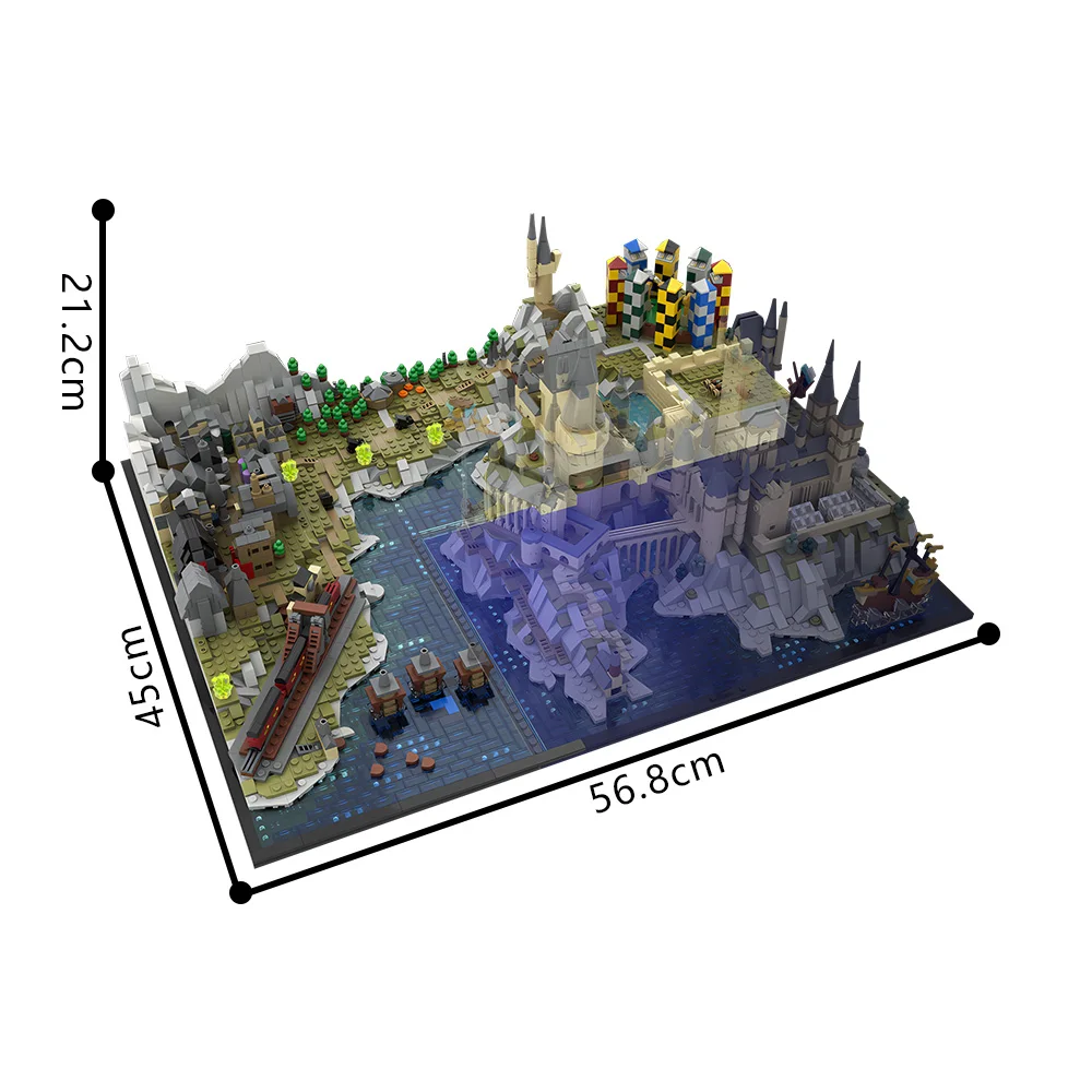 MOC-203377 마법사 성 및 지구 확장팩 (76419) 블록 모델 중세 성 건축 벽돌 조립 장난감
