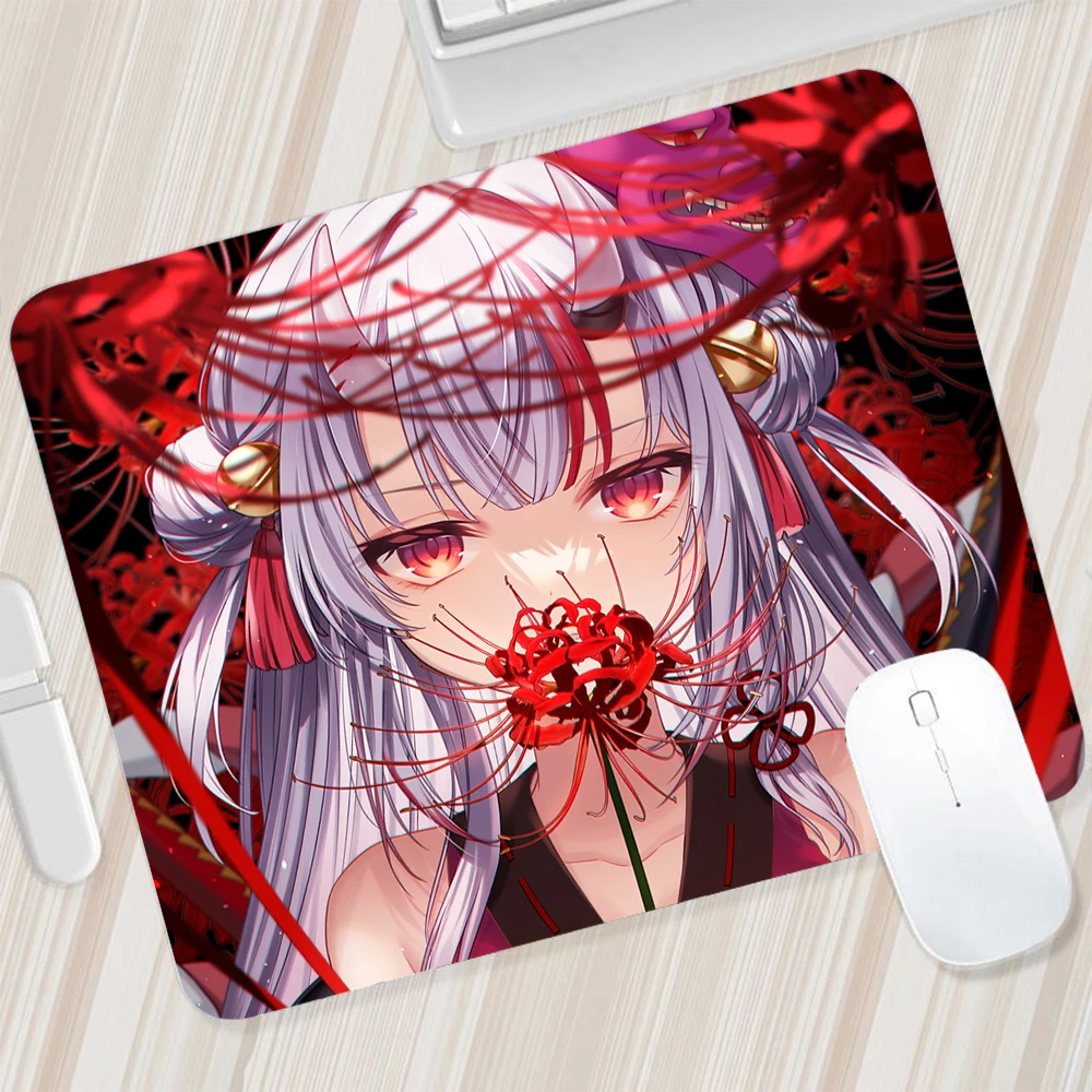 Nakiri Ayame Hololive Small Mouse Pad Gaming Mousepad PC Gamer Mouse Mat XXL Computer Office Pad Laptop Keyboard Mat Desk Pad