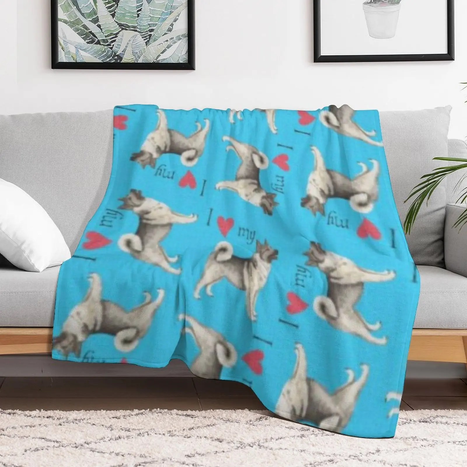 NORWEGIAN ELKHOUND Throw Blanket Luxury Designer wednesday Blankets